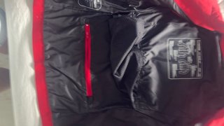 Chaqueta moto roja mujer con protecciónes
