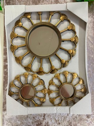 Set 3 specchi decorativi oro
