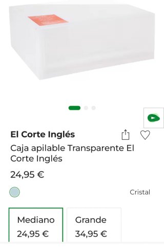 Cajonera de plástico transparente