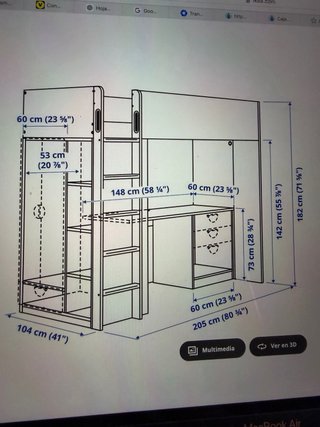 Habitación completa con cama alta, IKEA