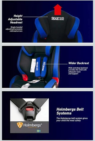 Silleta coche Sparco azul y negro
