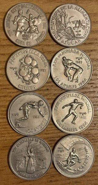 Lote Cuba 1 Peso 33 monedas