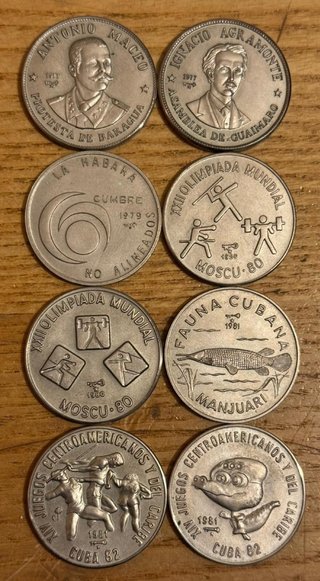 Lote Cuba 1 Peso 33 monedas