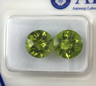 Peridoto Natural 4.68ct ALGT Redondo Checkered