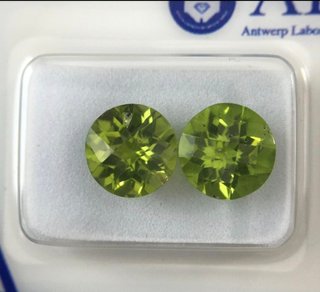 Peridoto Natural 4.68ct ALGT Redondo Checkered