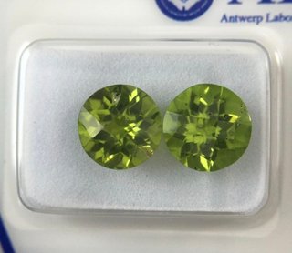 Peridoto Natural 4.68ct ALGT Redondo Checkered