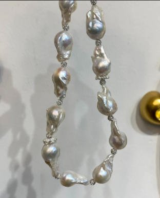 Collar Perlas Barrocas Brillantes Multicolor