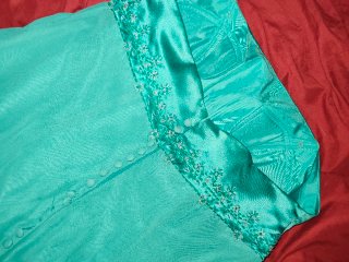 Vestido de fiesta largo azul verdoso