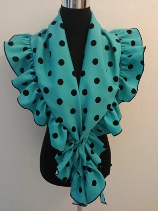 Mantoncillo Flamenco Lunares Turquesa