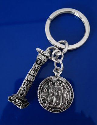 Portachiavi Capo Colonna moneta Kroton argento NEW