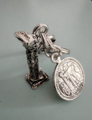 Portachiavi Capo Colonna moneta Kroton argento NEW