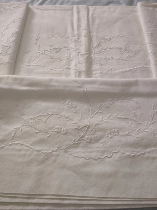 Juego Sábanas Bordadas a mano,Vintage