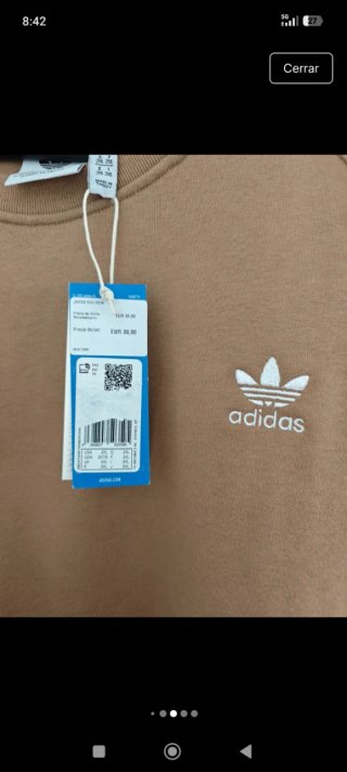 Sudadera Adidas Marrón/Beige Talla XXL