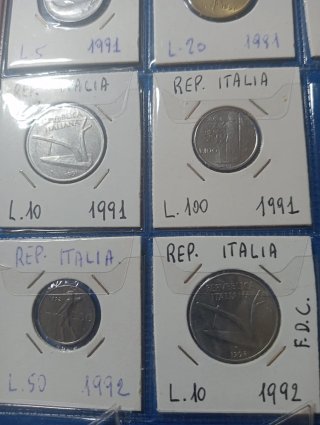 Monete Repubblica Italiana in cartella