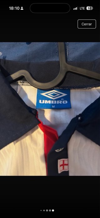Camiseta Inglaterra Retro Manga Larga Umbro Talla