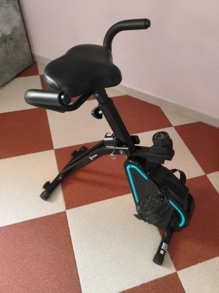 Bicicleta Estática Oficina Negra y Azul