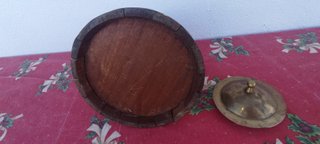 Antigua Sella Gallega de Madera y Latón 33cm retro