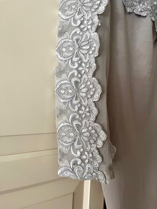 Abito monospalla pizzo grigio tg. 46