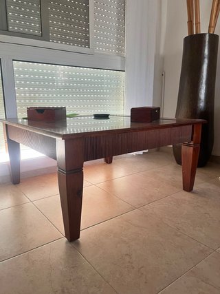 Conjunto Comedor Colonial Madera y Cristal