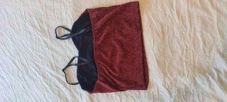 Zuiki crop top rosso glitter S