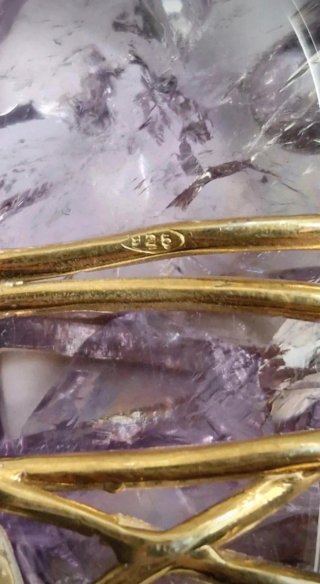Collana Donna in Argento,Oro,Ametista e Diamante