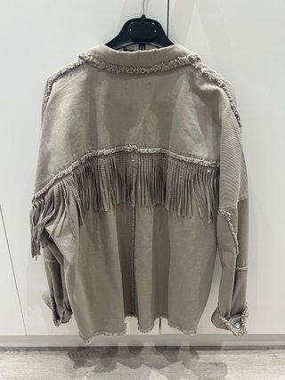 Chaqueta Zara flecos beige talla única