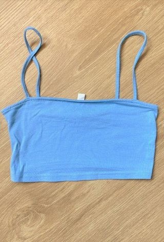Crop Top H&M Azul Celeste Talla XS Mujer Tiran