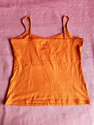 Top Promod Elástico Mujer Talla L Naranja