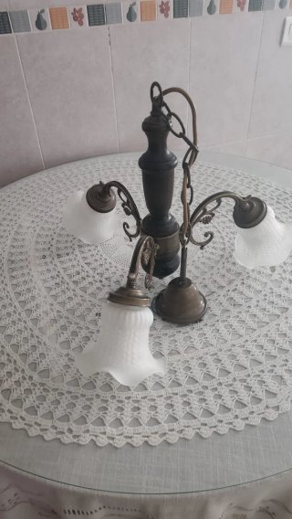 Lámpara de techo vintage 3 tulipas