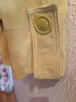 Chaqueta de piel beige/amarilla