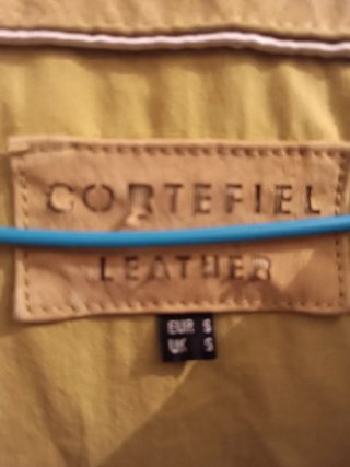 Chaqueta de piel beige/amarilla