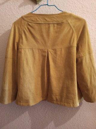 Chaqueta de piel beige/amarilla