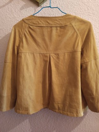 Chaqueta de piel beige/amarilla