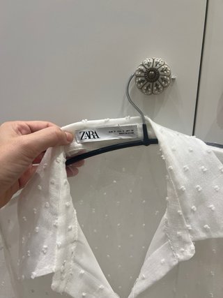 Camisa Zara Blanca Transparente Volantes