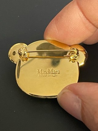 Spilla Max Mara Orsetto dorata con cristalli