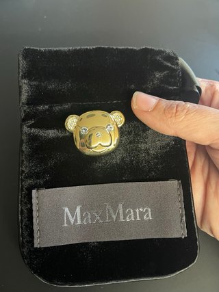 Spilla Max Mara Orsetto dorata con cristalli