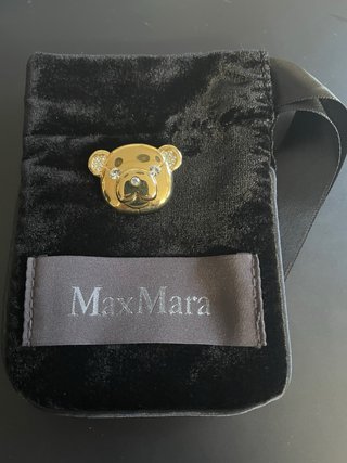 Spilla Max Mara Orsetto dorata con cristalli