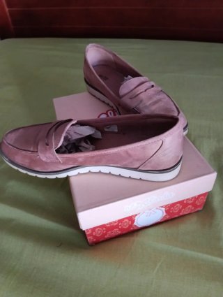 Mocasines ante rosa palo