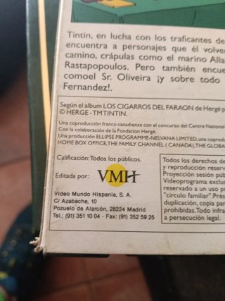 Tintín: Los Cigarros del Faraón VHS