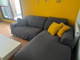Sofá chaise longue italiano 2.4m gris