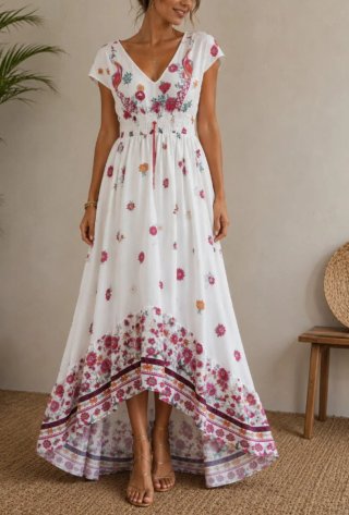 Vestido blanco estampado floral