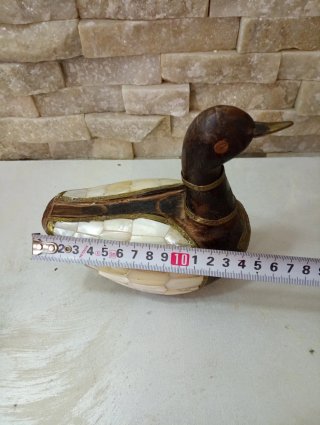 Coppia Antiche Papere Legno Madreperla