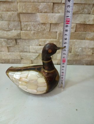 Coppia Antiche Papere Legno Madreperla
