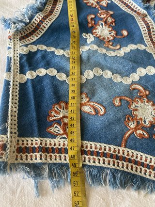 Gilet vintage denim ricamato