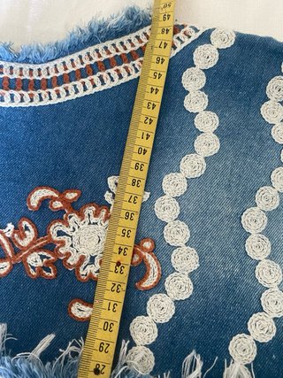 Gilet vintage denim ricamato