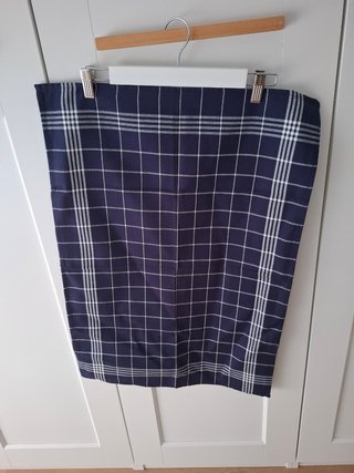 Paño de cocina a cuadros azul y blanco