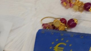 Orecchini Lampone, Arancione Giada Acciaio
