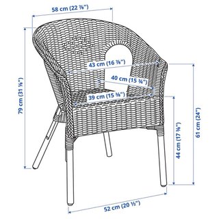 Sillón de ratán AGEN con cojines