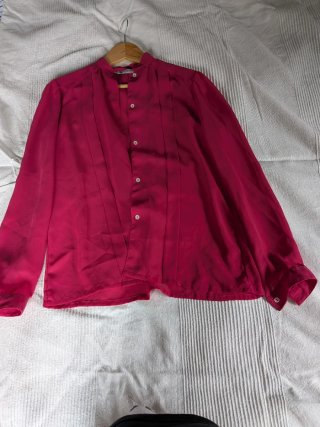 Camisa rosa manga larga