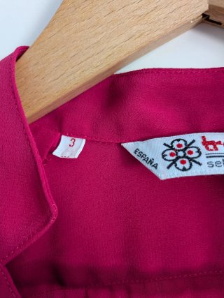Camisa rosa manga larga
